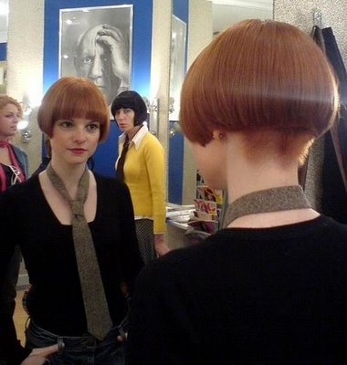 short-red-mod-bob-with-bangs. The style was, at first, shocking as women who 